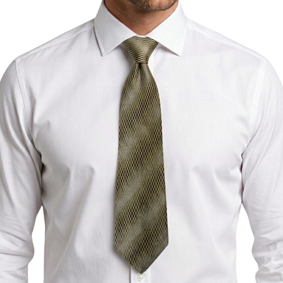 Joseph  Feiss 100 Silk Mens Gold And Black Patterned Tie